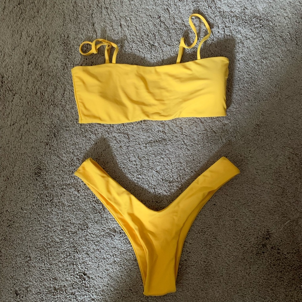 Zaful Yellow Thong Bikini